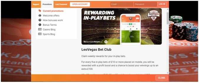 Sportsbook Promotion on LeoVegas