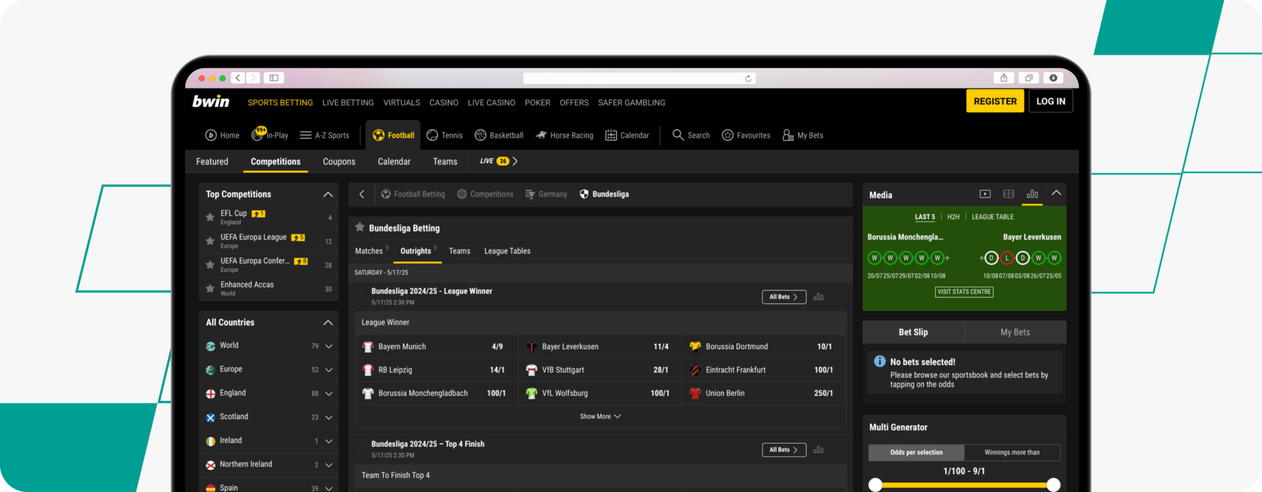 bwin bundesliga desktop screenshot