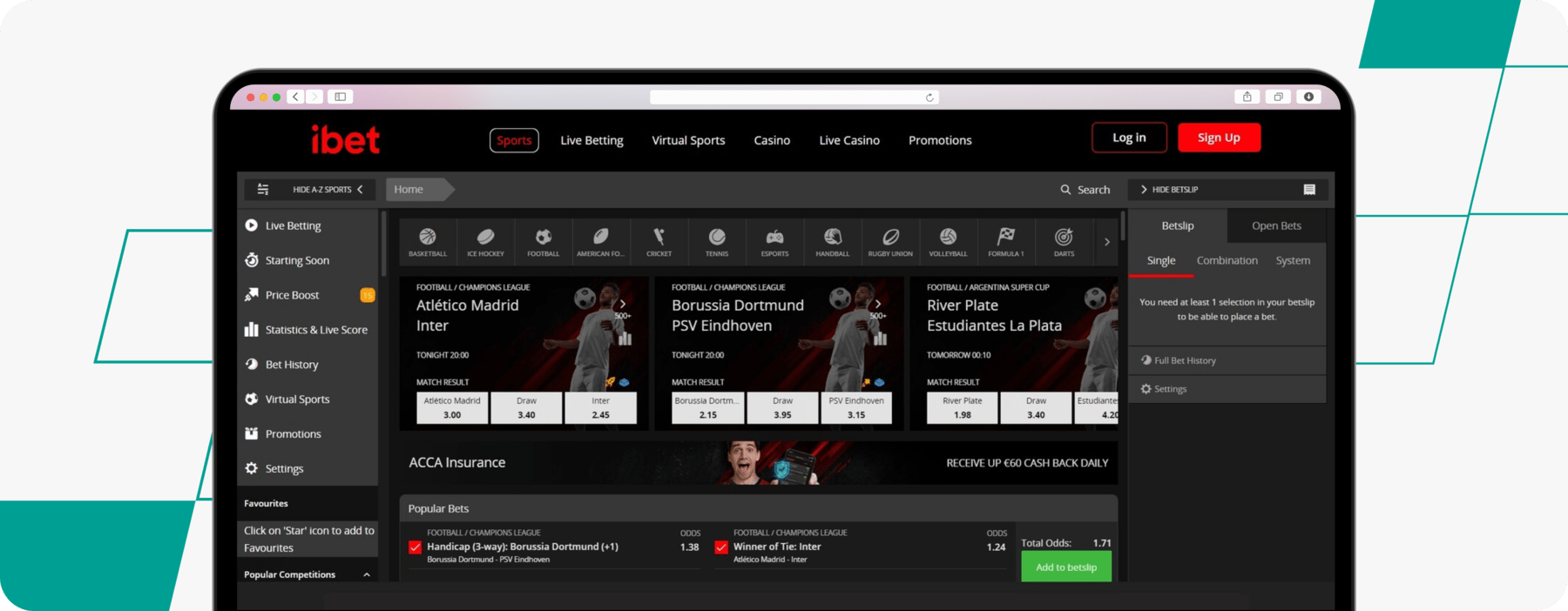 ibet homepage desktop screenshot