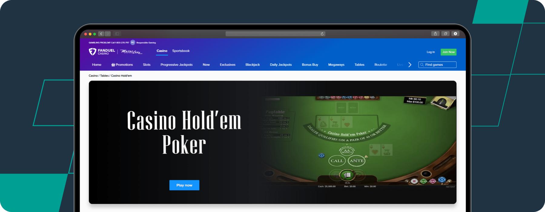 fanduel casino poker screenshot