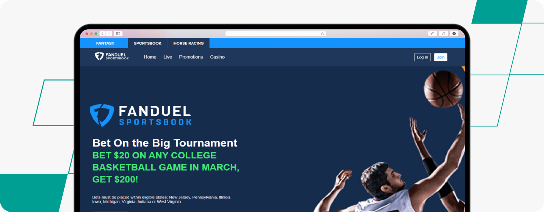 Fanduel homepage screenshot desktop