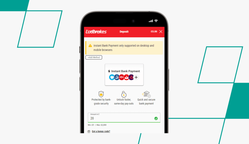 screenshot of ladbrokes deposit page